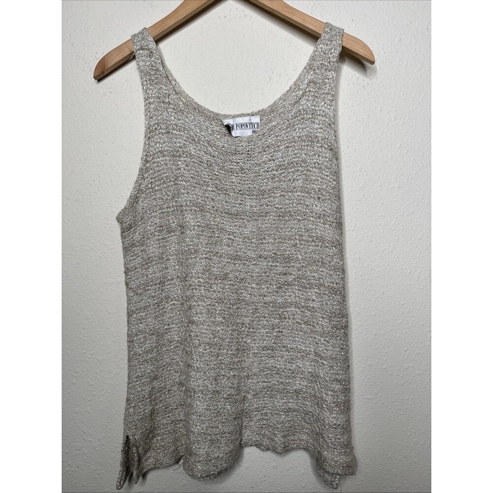 Vintage Peter Popovitch Tank Top Size XL Sand Beige USA